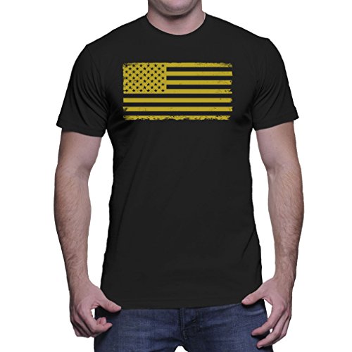 HAASE UNLIMITED Mens Golden American Flag - Gold Flag T-shirt