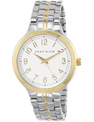 Anne Klein Womens AK/1687SVTT Two-Tone Case Easy-to-Read Dial Expansion Band Watch