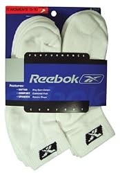 Reebok Cushion Quarter White with Black 6-Pack (Women)