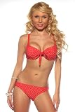 Red & White Polka Dot Two Piece Push Up Strap Bikini