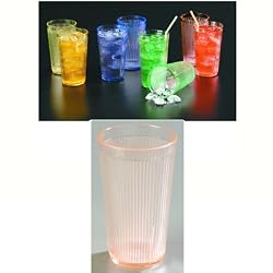 Carlisle 20 oz Crystalon, Ribbed Texture, Long Lasting Polycarbonate Tumbler / Color: Sunset Orange RimGlow / Quantity: One Dozen (12)