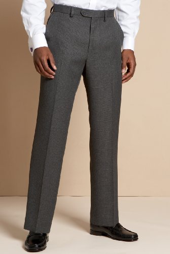 Flat Front Crease Resistant Fine Check Trousers