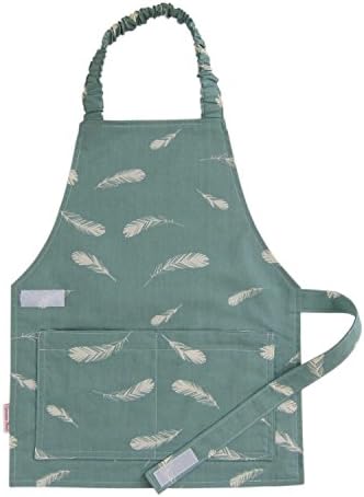 Common Thread Kids - Toddler & Kids Apron | ORGANIC, Medium, Spruce Feathers - Designed for Kids to Put on By Themselves