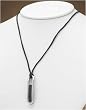J-Steel by Fyn Studios Stainless-Steel and Leather Pendant Necklace JSF-843332001310