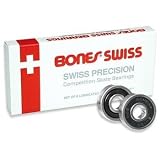 BONES SWISS SKATEBOARD BEARINGS - O/S - METAL