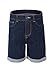 Bienzoe Girl's Denim High Waist Rolled Hem Stretchy Navy Jeans Shorts