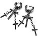 Women,Men's Stainless Steel Stud Hoop huggie Earrings Black Cross Gothic Punk Rock