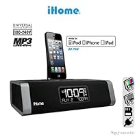 Spysonic - Hidden Surveillance Camera DVR, Day, Ultra High 550 Color IHOME Radio Clock DVR, up to 32GB, Motion + Scheduling