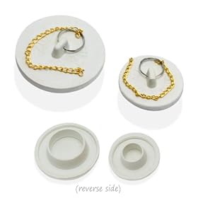Buy 2pc Fit-All Rubber Drain Stopper Plugs Large & Small Bathtub Sink by Handy Helpers now!