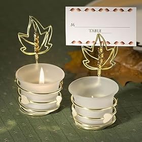 Autumn-Inspired Place Card Holder Candle Favors