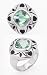 Jewelry : 4.5ct Checkerboard Cushion Cut Genuine Sea Green Topaz Rhodium Plated Sterling Silver Ring (Size 6,9)