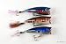 Lot of 3 Topwater 2.4 Fishing Lure Chuggers/Poppers for Smallmouth Bass, Trout, and White Bass with Matching Tail
