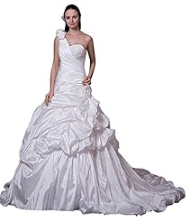 One Shoulder Taffeta  Dress with a Chapel Train 