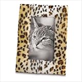 Fun Leopard Print Fur Photo Frame Desk Top Picture Pet