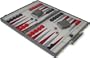 Gray Leatherette Deluxe Backgammon Set - Small Attache