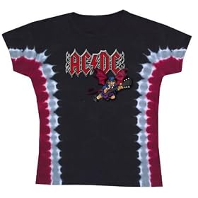 AC/DC 'Wings' Tie Dye Women's / Juniors Angus Young cartoon T-shirt