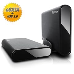 FANTEC DB-ALU2e schwarz USB2.0 eSATA 8,89cm 3,5Zoll Externes SATA Gehaeuse Netzschalter BackupTaste Status LED Aluminuim gebuerstet