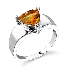 Buy Sterling Silver 1.50 cts Trillion Cut Citrine Ring Size 7 by Peora