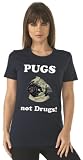 Womens Pugs not Drugs Shirt funny shirts girls dog t shirts novelty adult clothing great gift ideas