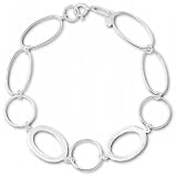Bridge Jewelry Sterling Silver Open Oval Bracelet - Silver