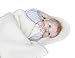 LANACare Organic Merino Wool Baby Blanket, Natural White with Lace Edge