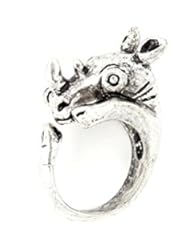Rhinoceros Wrap Ring Silver Tone African Safari Rhino RL64 Animal Fashion Jewelry