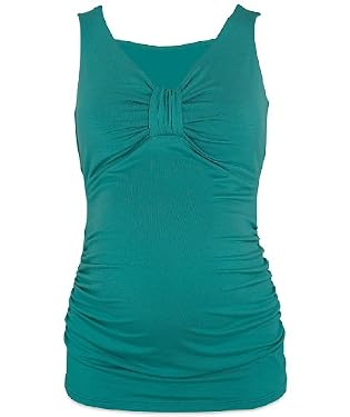 Bow-front sleeveless top - green 18
