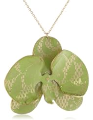 Mercedes Salazar Handmade Orchid Painted Resin Chain Necklace