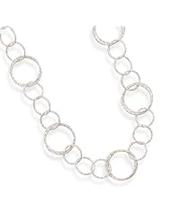 Sterling Silver 24 Inch Diamond Cut Link Necklace