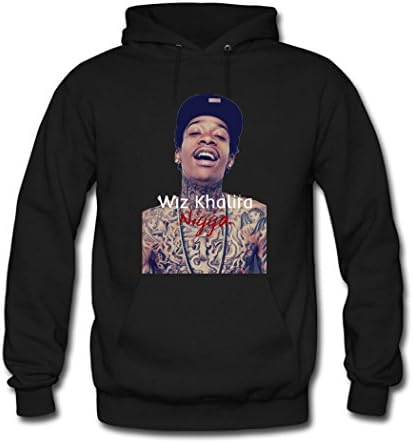 JITAU Girl's Wiz Khalifa Long Sleeve Hooded Hoodie Online Large Black