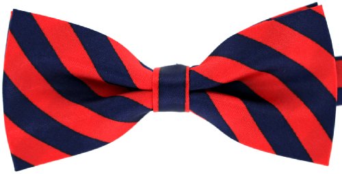 Tok Tok Designs® Handmade Men's Bow Tie - B26 (Silky Navy & Red)