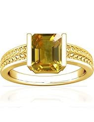 14K Yellow Gold Emerald Cut Yellow Sapphire Solitaire Ring
