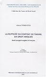 Revue PU Aix-Marseille  / La rupture du contrat de travail en droit anglais : Droit comparé anglais et francais