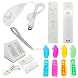 GTMax White Nunchuck Controller + White Remote Controller + Dual Charging D ....