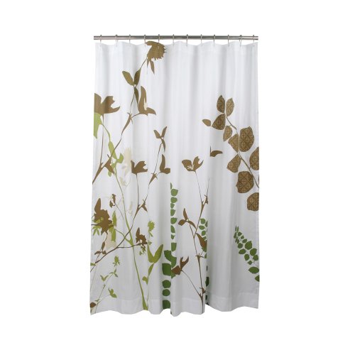 Blissliving Home Amanda Shower Curtain, White/Green