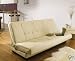 Brown Contemporary Faux Leather Futon Sofa / Bed Image