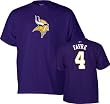 Brett Favre Purple Reebok Minnesota Vikings Name and Number T-Shirt
