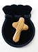 Olive Wood Comfort Pocket Cross with Velvet sachet