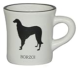 モノクロシルエット 白マグカップ ボルゾイ mo-mugw-v34