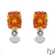 FPJ Vibrant Earrings With 6.04ctw Precious Stones - Genuine Citrines and Diamonds 18K White Gold. Total item weight 6.0g Length 20mm