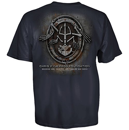 Chris Kyle Frog Foundation Frog Skeleton Metal Oval Logo T-Shirt