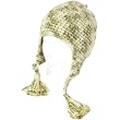 Wool Handknit Trooper Trapper Winter Knit Hat Multi-Ivory