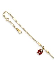 Ladybug Anklet, 14K Gold