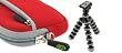 Sleeve Case (Red) and Premium Tripod for Canon PowerShot SD1200IS Digital Camera Dark Gray