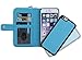 iPhone 7 Case, iPhone 7 Zipper Wallet Case, Pasonomi PU Leather Protective Shell Detachable Folio Flip Holster Carrying Case with Strap and Card Holder for iPhone 7 (Blue)