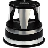 Step Stool with Safety Casters, Rubber Tread, 500 lb Capacity, Silverstone CRA100101
