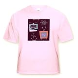 Retro 50s Atomic Print TVs - Adult Light-Pink-T-Shirt 4XL