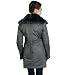 Jessie G. Women's Metallic Jacket with Thinsulate Filling and Rex Rabbit Fur Trim in Brown or Dark Gray image 4