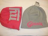 NFL New York Giants Reversible 2 Tone Cuffless Beanie Winter Hat-pink and Gray