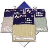 WHITE Pram Cellular Blanket,40% Acrylic + 20% Polyester + 40% Proplene Size: 75 x 105 cm Colours: White.